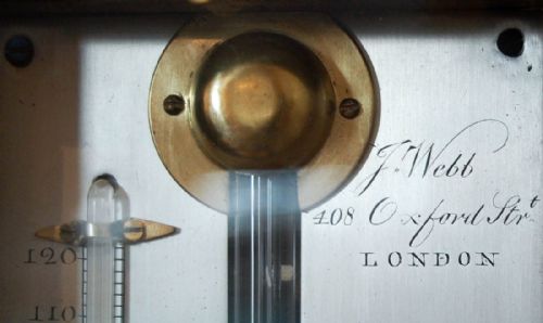 fig 1. A George III Mahogany Stick Barometer by John Webb of 408 Oxford Street, London