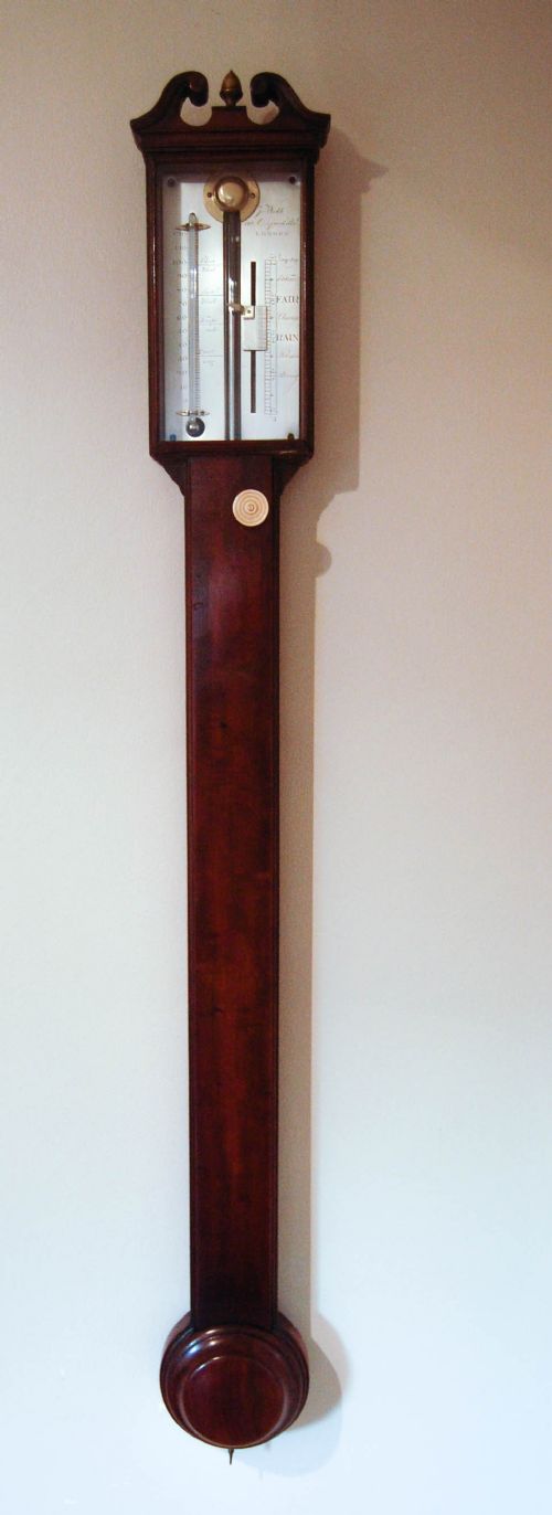 fig 2. A George III Mahogany Stick Barometer by John Webb of 408 Oxford Street, London