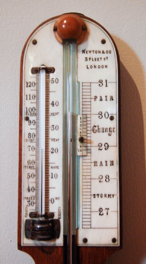 fig 1. Mid-Victorian Rosewood Stick Barometer by Newton & Co, 3 Fleet Street, London