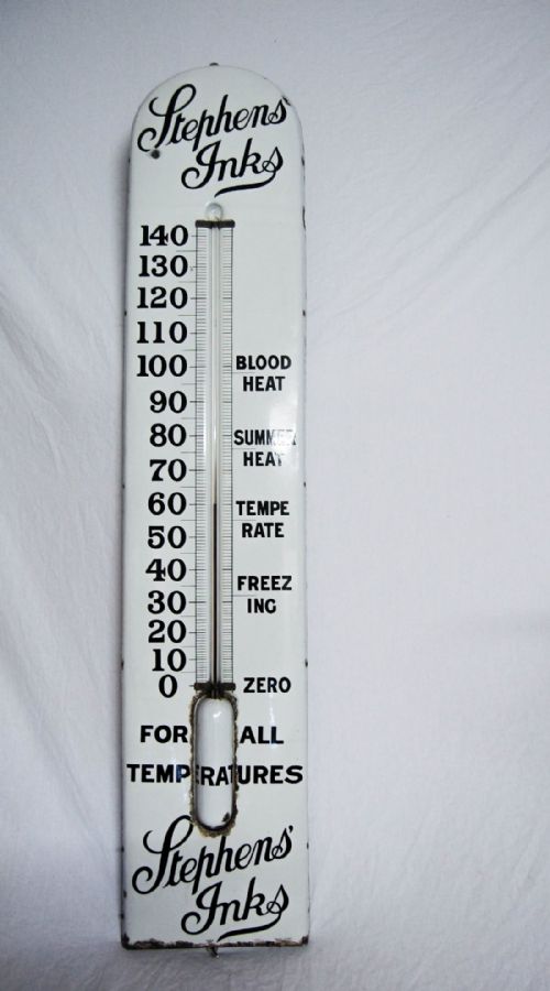 An Early Twentieth Century Giant Stephen's Ink Thermometer Advertising Sign