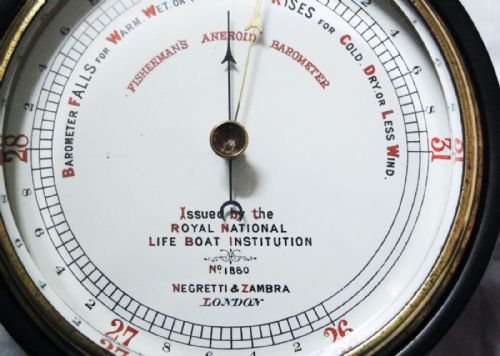 fig 1. Late Victorian RNLI Fisherman's Aneroid Barometer by Negretti & Zambra, London