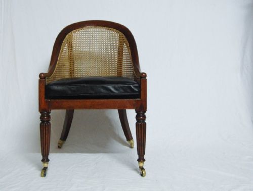 fig 1. Regency Period Beechwood Bergere Library Tub Chair Attributed to Gillows of Lancaster