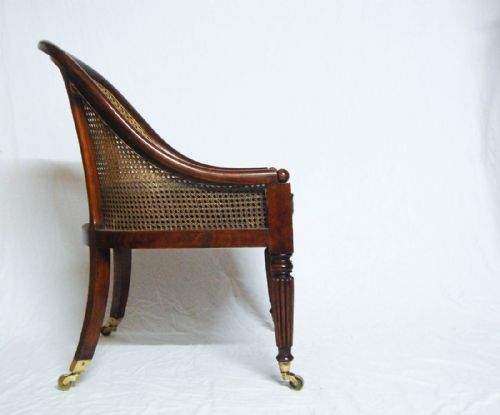 fig 2. Regency Period Beechwood Bergere Library Tub Chair Attributed to Gillows of Lancaster