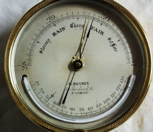 fig 2. Victorian Oak Cased Ship's Barometer by Henry Hughes - Thames Marine Officers Training School Prize