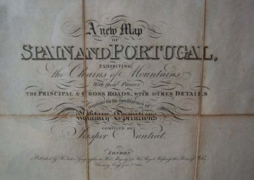 fig 1. George III Period Four Part Military Map of Spain & Portugal by William Faden London