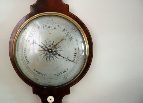 fig 1. William IV Period Five Dial Mahogany Wheel Barometer by Joseph Cetti & Co of Holborn, London