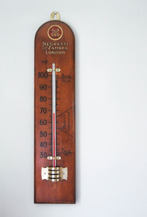 Large Early Twentieth Century Wall Thermometer by Negretti & Zambra