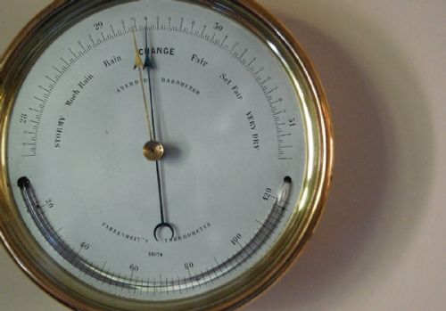 fig 1. Victorian Early Vidie Style Brass Cased Aneroid Barometer by Dubois & Casse, France