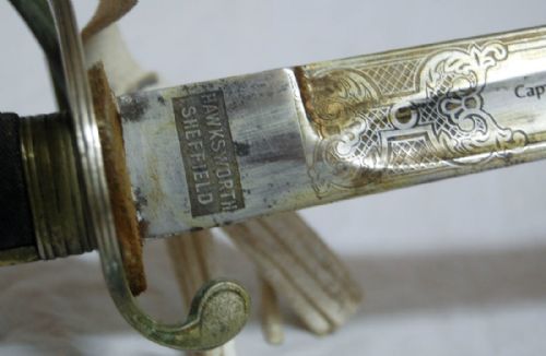 fig 4. World War One Period Britsh Royal Artillery Officer's Sword to JE Ferrario Double MC Winner, Tank Corps