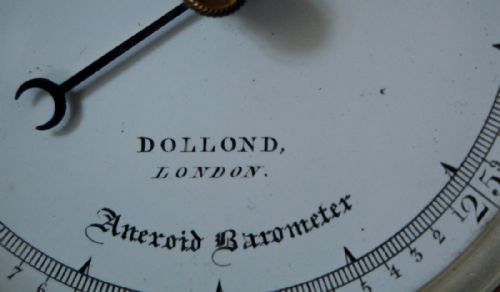 fig 2. Mid Victorian Brass Cased Aneroid Barometer by Dollond of London