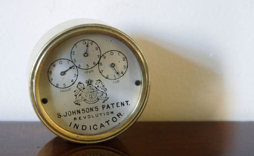 Victorian S Johnson's Patent Revolution Indicator or Odometer