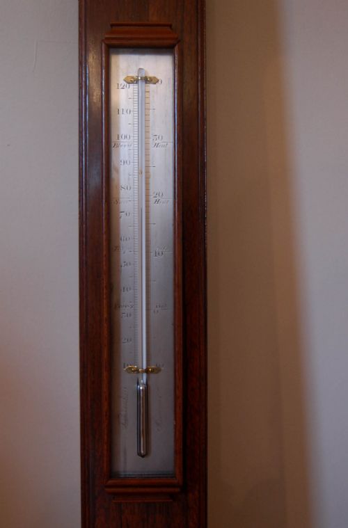 fig 2. Early Victorian Rosewood Stick Barometer with Double Vernier & Bone Float by JB & J Ronchetti Manchester