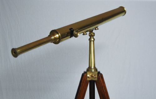 fig 1. Edwardian Library Telescope on Stand by Broadhurst Clarkson & Co London