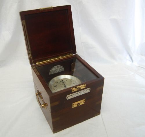World War Two Hamilton Model 21 Two Day Marine Chronometer in Original Case