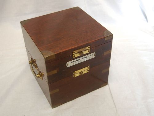 fig 3. World War Two Hamilton Model 21 Two Day Marine Chronometer in Original Case