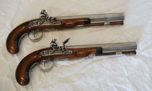 Pair of Early Nineteenth Century Flintlock Duelling Pistols by Charles Moore London