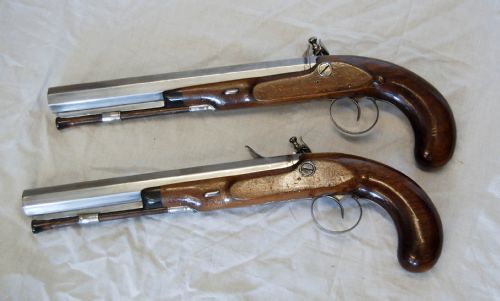 fig 1. Pair of Early Nineteenth Century Flintlock Duelling Pistols by Charles Moore London