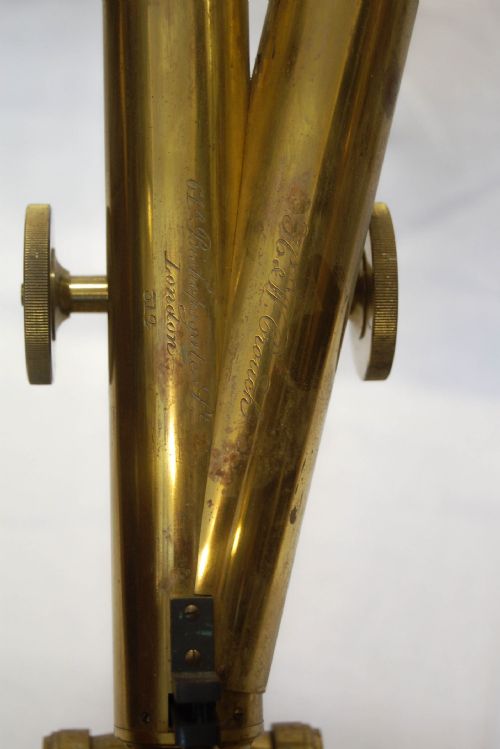fig 3. Victorian Cased Binocular Microscope by H&W Crouch of 64A Bishopsgate St, London