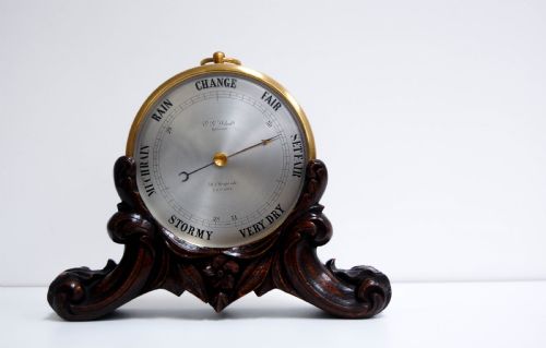 Bourdon & Richard Aneroid Barometer on Stand Retailed by Eg Wood, 74 Cheapside, London