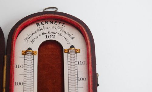 fig 2. Early Victorian Mason's Hygrometer or Wet & Dry Thermometer by Bennett of 65 Cheapside London