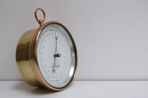 fig 2. Mid-Victorian French Vidi Type Brass Cased Aneroid Barometer by Breguet Paris