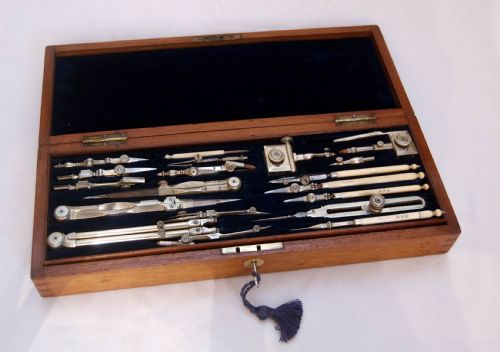 Victorian Drawing Instrument Set by Elliott Brothers London - Owned by Sir Hay Frederick Donaldson Kcb
