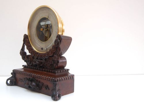 fig 2. Naudet Barometer on Stand Retailed by EG Wood Cheapside London - Formerly Edwin Banfield Collection