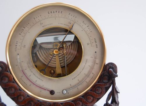 fig 3. Naudet Barometer on Stand Retailed by EG Wood Cheapside London - Formerly Edwin Banfield Collection