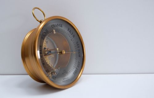 fig 1. Victorian Bourdon Barometer by Jules Richard with Painted Glass Dial