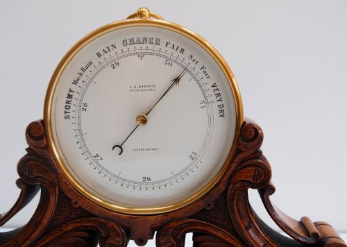 fig 1. Victorian Aneroid Barometer on Stand by JS Marratt of London