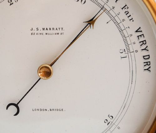 fig 2. Victorian Aneroid Barometer on Stand by JS Marratt of London