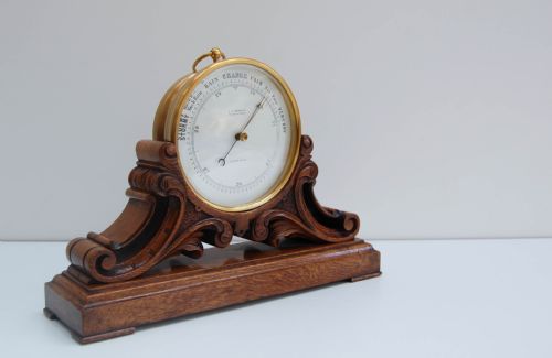 fig 3. Victorian Aneroid Barometer on Stand by JS Marratt of London