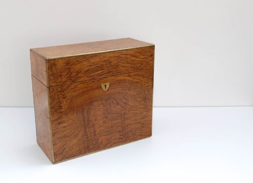 fig 1. Pollard Oak Triple Decanter Case Presented to Lieut RE Treweeks Royal Navy of HMS Natal