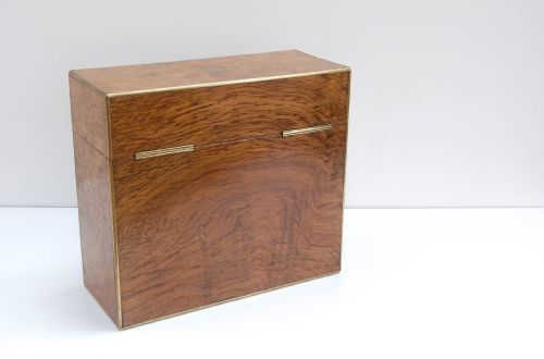 fig 6. Pollard Oak Triple Decanter Case Presented to Lieut RE Treweeks Royal Navy of HMS Natal
