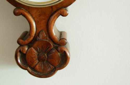 fig 4. Victorian Walnut Cased Miniature Wheel Barometer by Riddel & Co Belfast