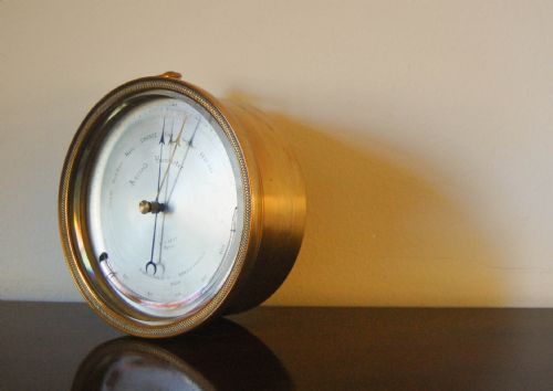 fig 2. Early Lucien Vidi Brass Cased Aneroid Barometer Retailed by EJ Dent