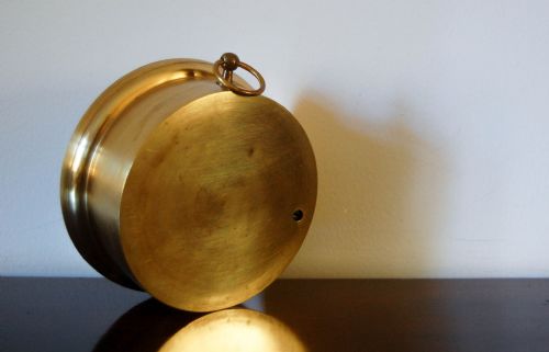 fig 3. Early Lucien Vidi Brass Cased Aneroid Barometer Retailed by EJ Dent