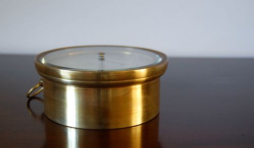 fig 4. Early Lucien Vidi Brass Cased Aneroid Barometer Retailed by EJ Dent