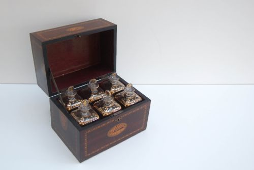 fig 1. Late Eighteenth Century Travelling Spirit Decanter Set