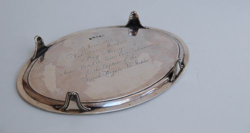 fig 2. Napoleonic Prize East India Company Silver Salver for the Capture of French Warship La Medee