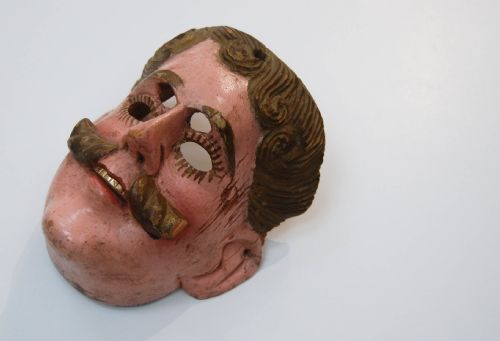 fig 1. Rare Victorian Painted Performing Monkey Circus Mask