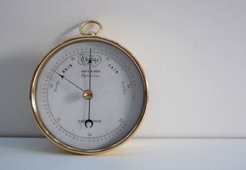 Mid-victorian Brass Cased Aneroid Barometer by Adie & Son Edinburgh