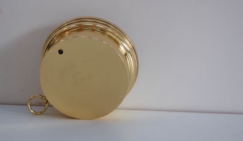 fig 3. Mid-Victorian Brass Cased Aneroid Barometer by Adie & son Edinburgh