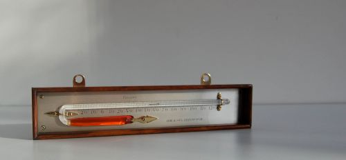 Early Nineteenth Century Oak Cased Rutherford Type Minimum Thermometer by Adie & Son Edinburgh