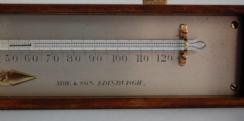 fig 3. Early nineteenth Century Oak Cased Rutherford Type Minimum Thermometer by Adie & Son Edinburgh