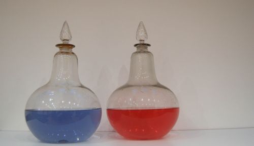 Pair of Victorian Blown Glass Chemist Carboys or Apothecary Jars