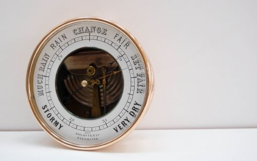 fig 1. Mid-Victorian Open Dial Holosteric Aneroid Barometer by Naudet (PNHB)