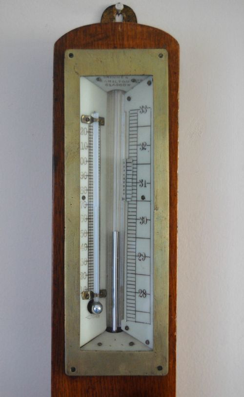 fig 1. Edwardian Mining Stick Barometer by Thomson Skinner & Hamilton of Glasgow
