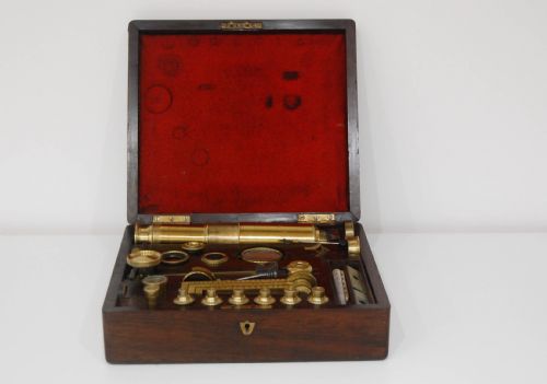 fig 2. Early Victorian Rosewood Cased Compound Microscope by JP Cutts Sutton & Son