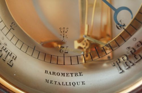 fig 5. French Victorian Bourdon Aneroid Barometer on Stand by Jules Richard of Paris